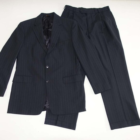 Brooks Brothers Men's Pinstripe Stretch 2 Button Suit Size 41 Long 32 x 29.5 - Picture 1 of 14